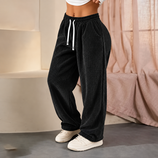 [LAST DAY SALE]💝Women's Solid Straight Leg Corduroy Bottoms